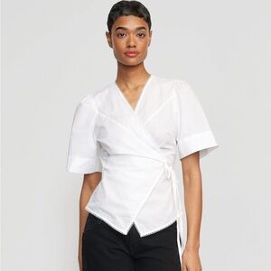 Modern Citizen Chidi Structured Short Sleeve Wrap Blouse